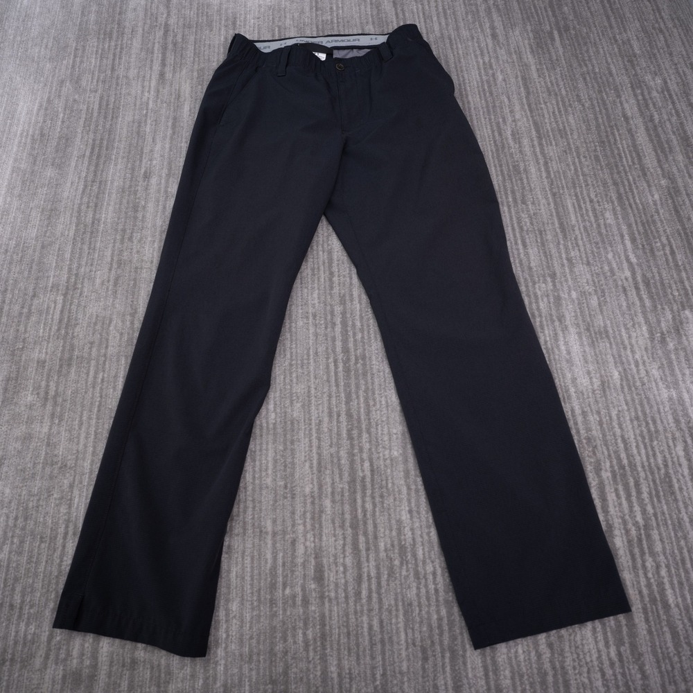 Under Armour Golf Pants Mens 34x32 Black Excellent Loose Fit Performance Pant
